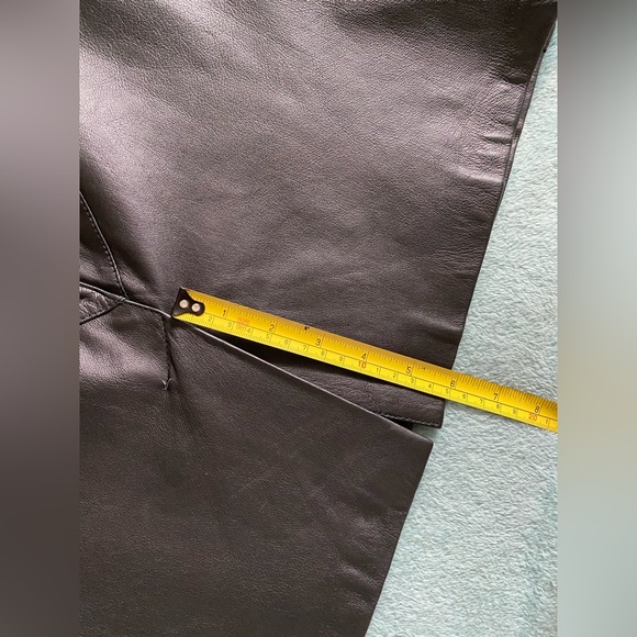 Leather Skirt Black Mini Vintage Real Genuine Leather - Picture 8 of 12